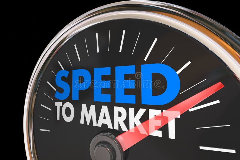 Snelheid aan de Ontwikkelingssnelheidsmeter van het Markt Snelle Product stock illustratie Snelheid aan de Ontwikkelingssnelheidsmeter van het Markt Snelle Product stock illustratie