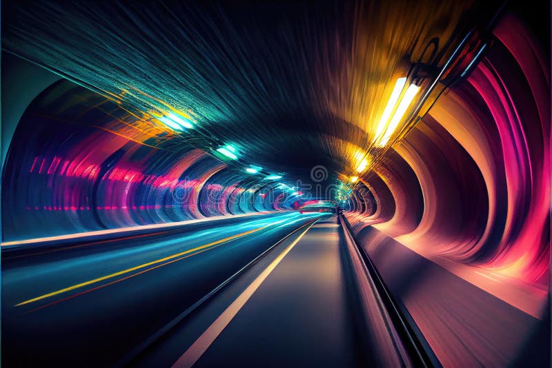 Speed Concept. High Speed Motion Blur. Fast Moving Stripe Lines with Glowing Light Flare. City Tunnel. Neon Glowing Rays in Motion. Generative AI Art. Speed Concept. High Speed Motion Blur. Fast Moving Stripe Lines with Glowing Light Flare. City Tunnel. Neon Glowing Rays in Motion. Generative AI Art.