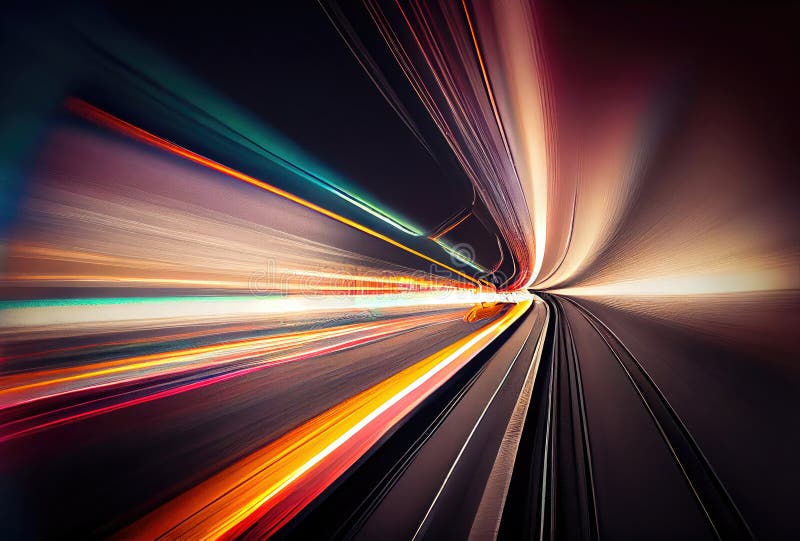 Speed Concept. High Speed Motion Blur. Fast Moving Stripe Lines with Glowing Light Flare. City Tunnel. Neon Glowing Rays in Motion. Generative AI Art. Speed Concept. High Speed Motion Blur. Fast Moving Stripe Lines with Glowing Light Flare. City Tunnel. Neon Glowing Rays in Motion. Generative AI Art.