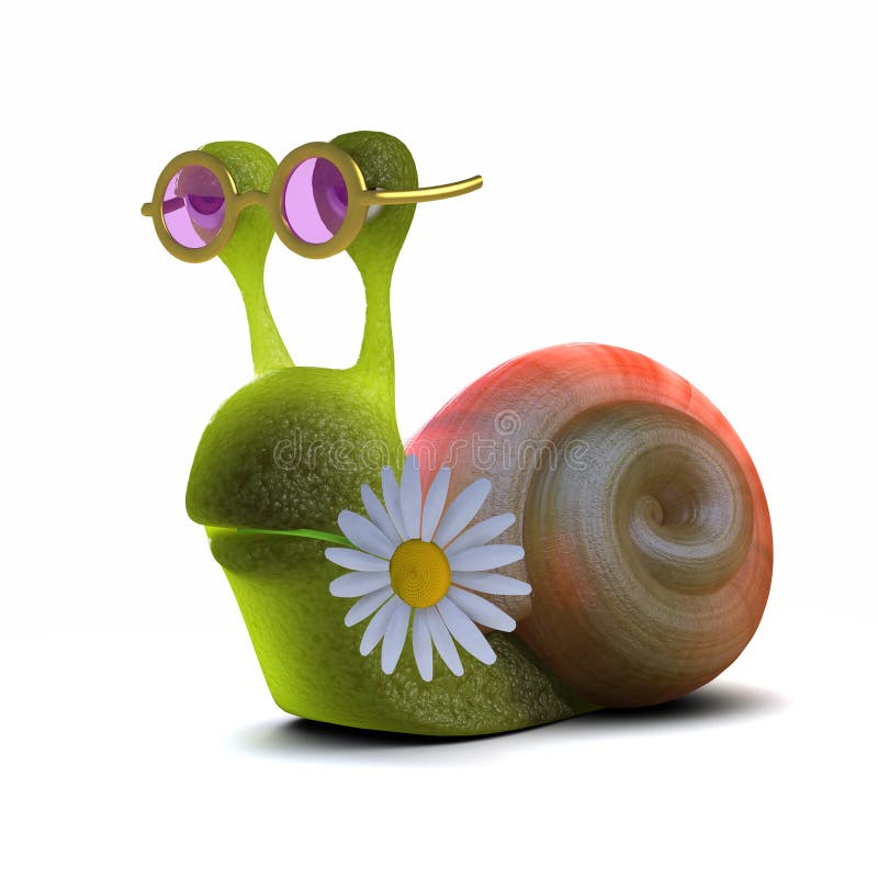snigel för Hippy 3d stock illustrationer snigel för Hippy 3d stock illustrationer