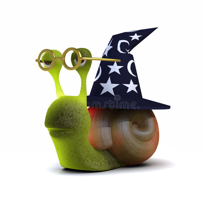 snigel för trollkarl 3d royaltyfri illustrationer snigel för trollkarl 3d royaltyfri illustrationer