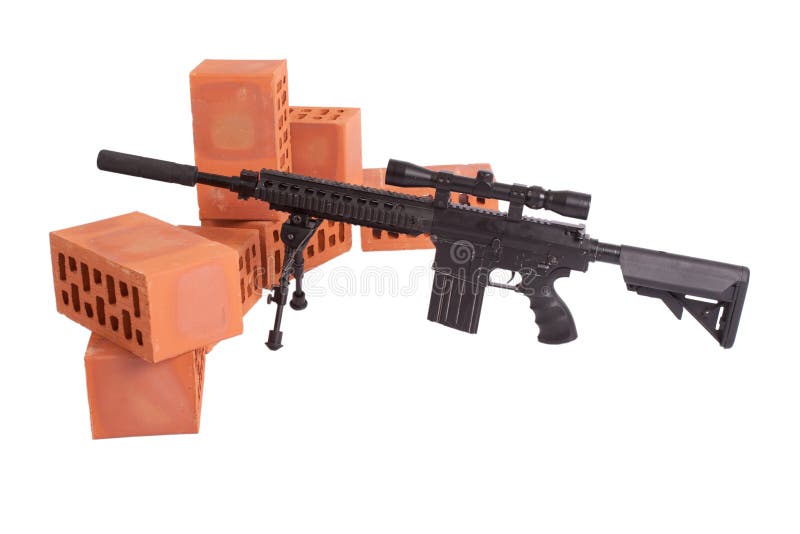 Sniper rifle on position stock image. Image of soldier 39975007