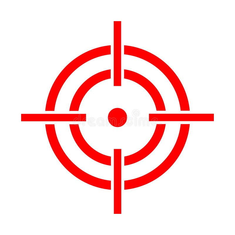 Sniper scope  isolated on the white background. Target icon illustration, optical sight