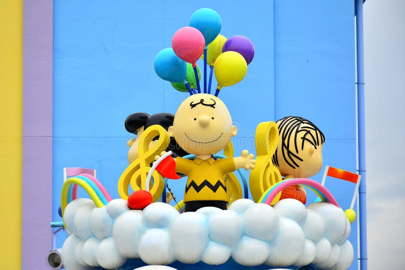 Snoopy Studios Sign and Statues at Universal Studios Japan in Osaka, Japan Editorial Photography