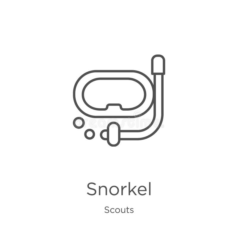 Snorkeling Icon Vector from Nautical Collection. Thin Line Snorkeling