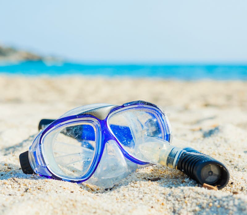 Snorkel And Mask On The Beach. Stock Image Image of holidays