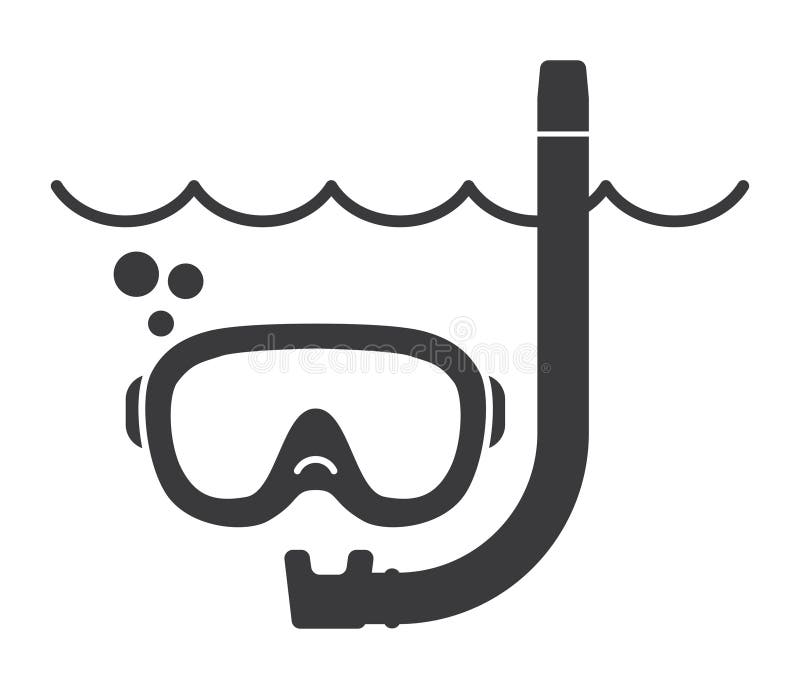 Snorkel mask equipment for diving icon stock illustration