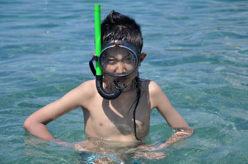 Snorkeling boy