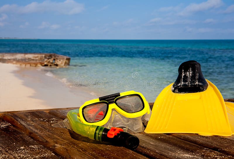 Snorkeling Gear On Beach Stock Photos Image 7753183