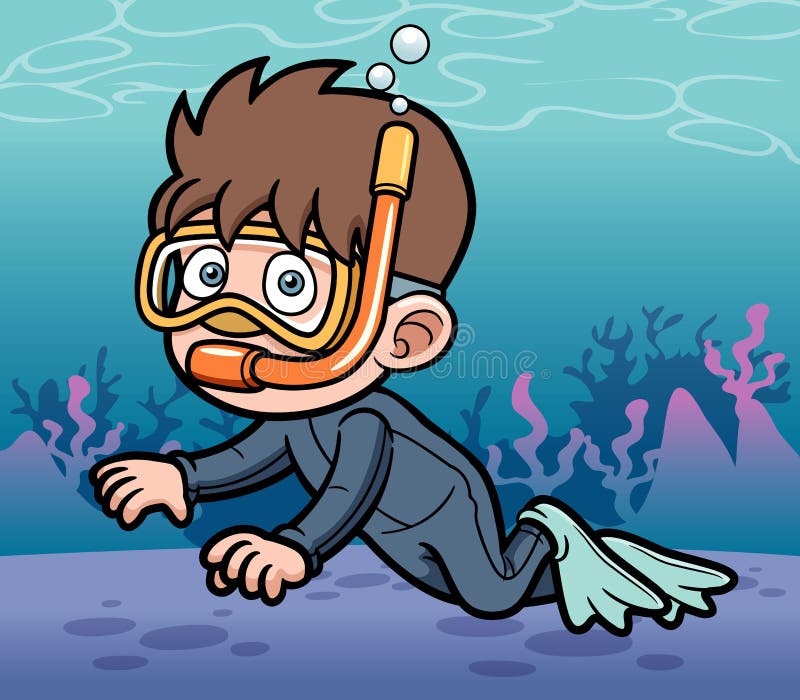 Snorkeling kid stock vector. Illustration of beach, diving 31000825