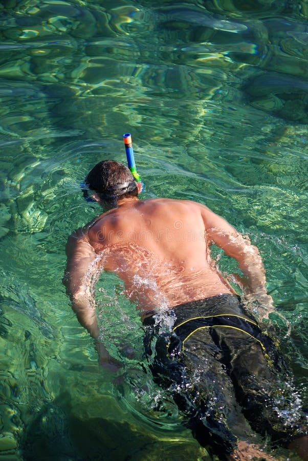 Snorkeling man stock photo. Image of outside, holiday 10295846