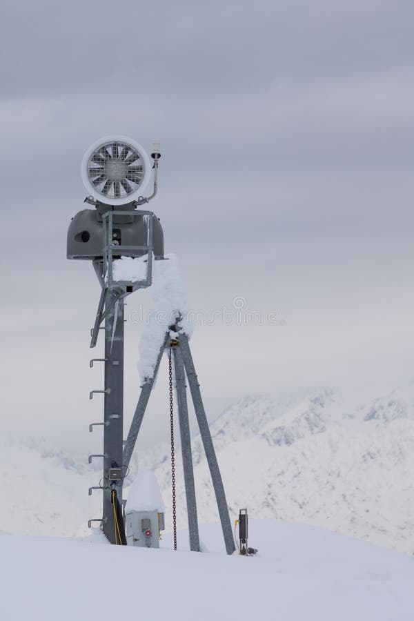 Snow Cannon in the Mountain Ski Resort Stock Image Image of machine