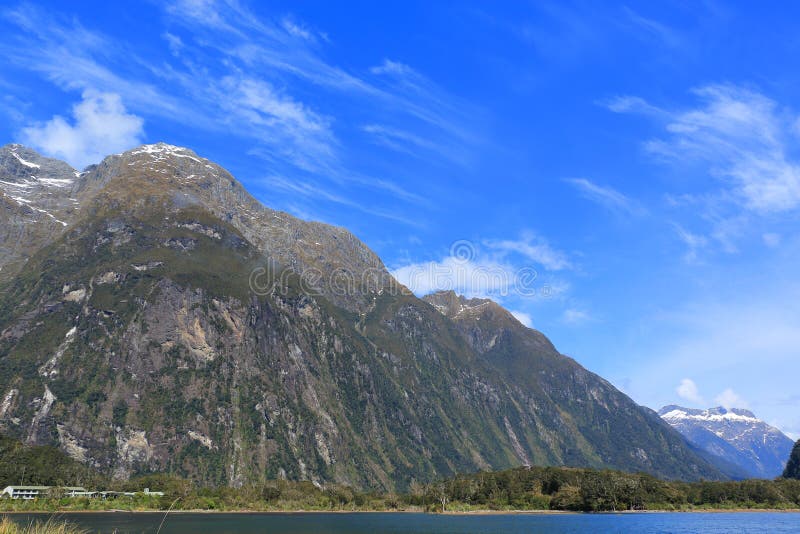 Snow Capped Mountains With Blue Sky Stock Image Image Of Island