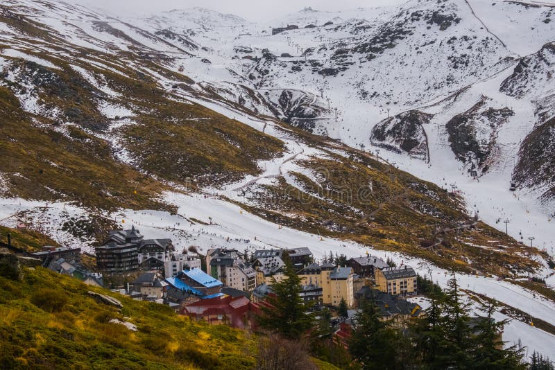 Snowcapped Mountains of Sierra Nevada, Granada, Andalusia Stock Image