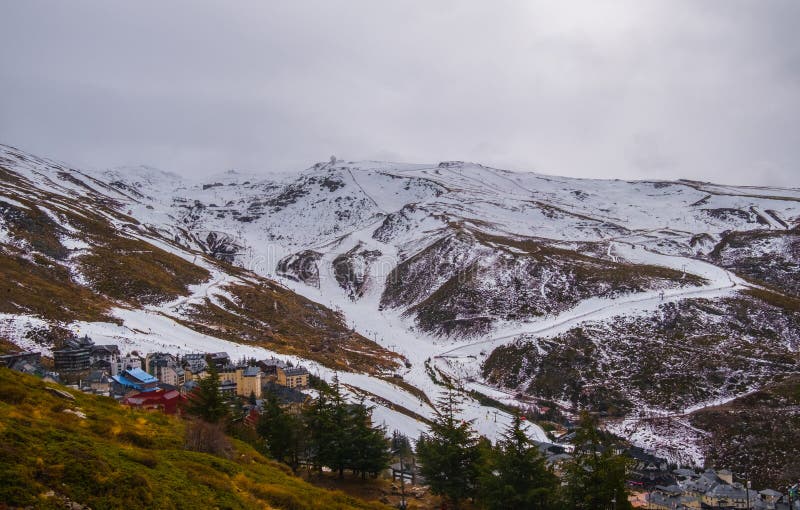 Snowcapped Mountains of Sierra Nevada, Granada, Andalusia Stock Image