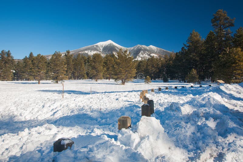 Snow Capped San Francisco Peaks near Flagstaff, Arizona