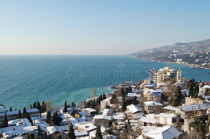 Snow covered city