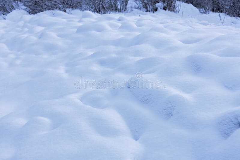 Snowcovered Ground, Snowcovered Landscape, Frozen River Stock Photo