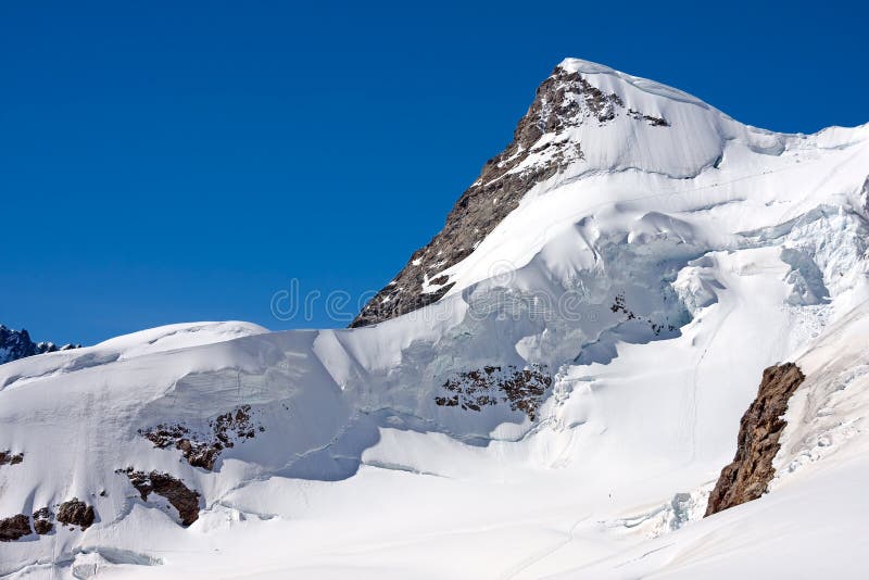 Snow Covered Mountain Jungfraujoch, Switzerland Stock Image Image of