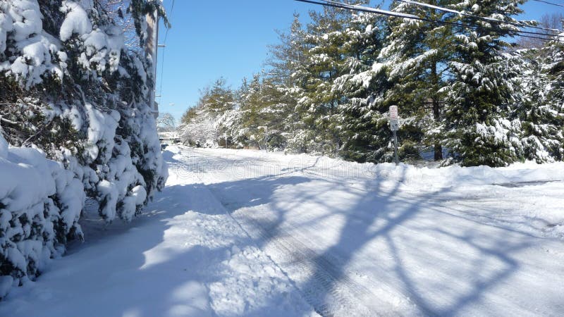 Snow covered road in Winter