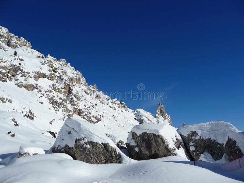 Snow covered rocks