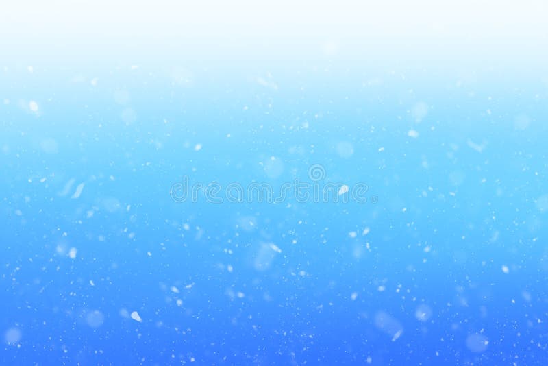 Snow falling background, white fading to dark blue ice snow snowflake