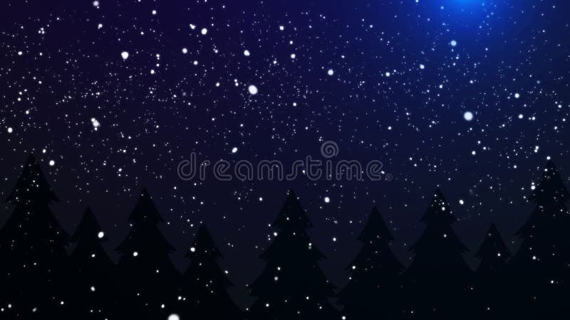 Snow Falling Christmas Night Background Loop