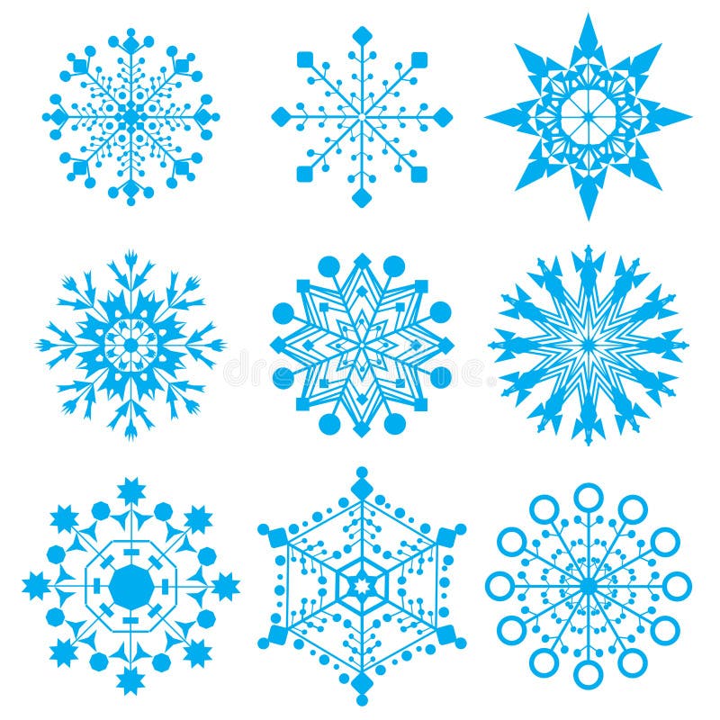 Vektor set modrej snehové vločky Tam je okrem toho vector format (EPS 8)