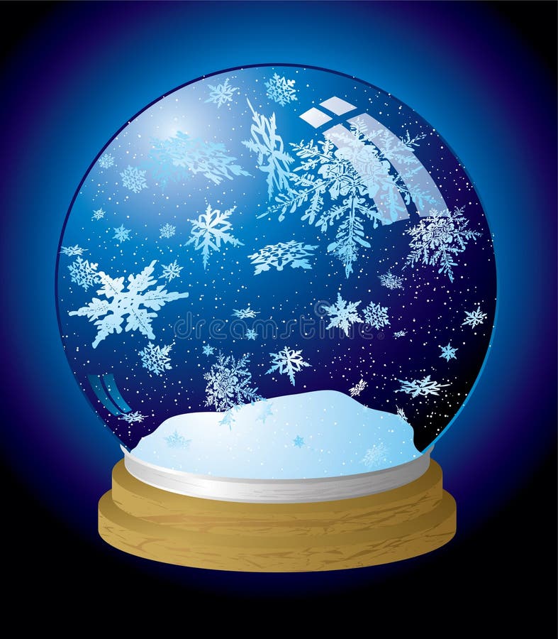 Vector snow globe blue stock vector. Illustration of house 6951002