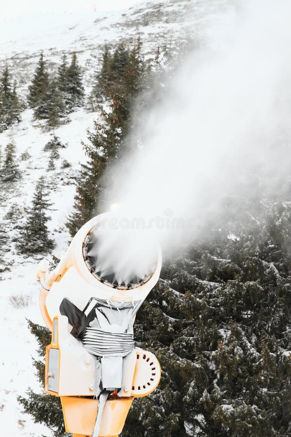 Snowmaking gun stock photo. Image of spurt, blast, snow 9869174