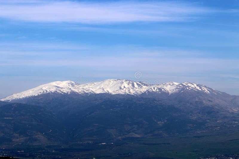 Snow lies on Mount Hermon, a mountain range located on the border of Syria, Lebanon and Israel