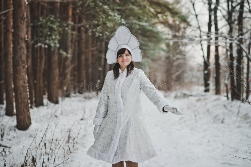 Snow Maiden Father Frosts Granddaughter 1476. Stock Image - Image of ...