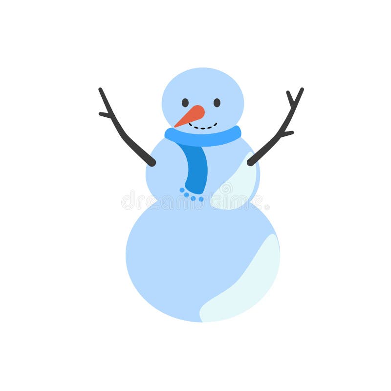 Snow man icon, flat style stock vector. Illustration of celebration ...