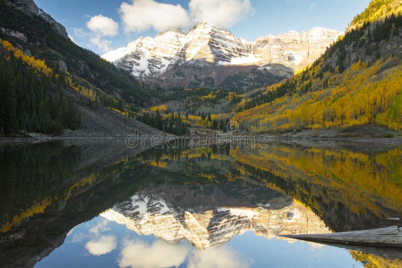 Snow on the Maroon Bells near Aspen Colorado stock images Snow on the Maroon Bells near Aspen Colorado stock images