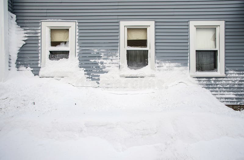 Download Snow Mound Under Three Windows Stock Image - Image of ...