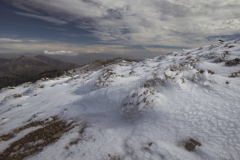 Snow in the Mountain, Andalusia. Spain Stock Photo Image of activity