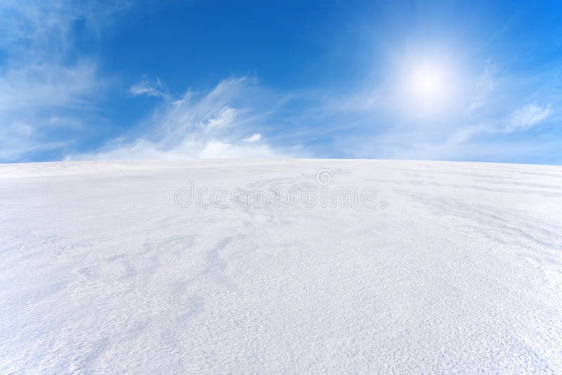 Snow mountain and blue sky