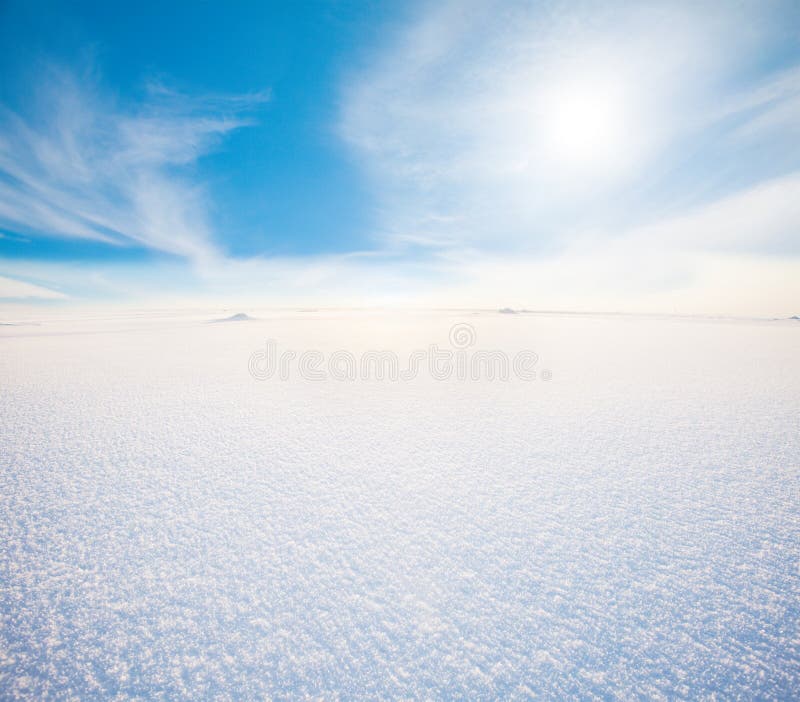 Snow mountain and blue sky