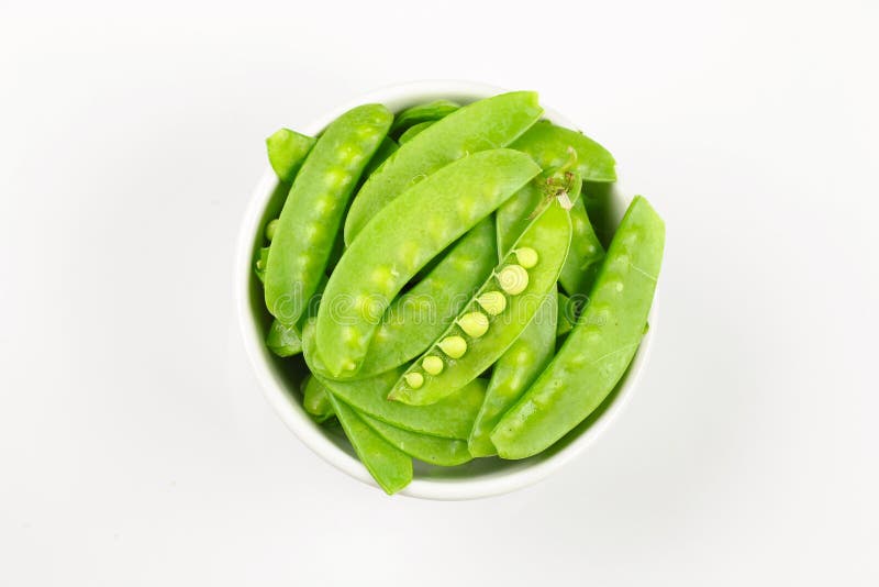 Snow Peas Or Mange-Tout, Isolated On White Background Stock Image - Image Of Fresh, Closeup: 134084813