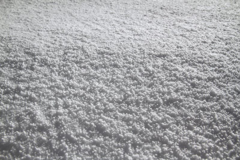 Snow Pellets, Graupel or Soft Hail on the Ground. Form of Precipitation