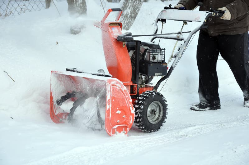 Snow plow in work stock image. Image of cold, cleaning 18129863