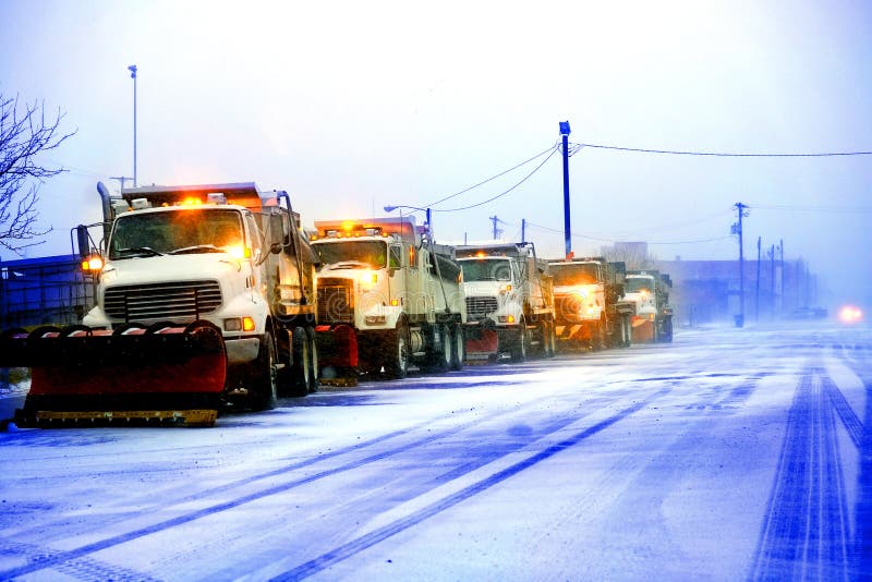 Snow Plows in Severe Blizzard Preparing for Storm Stock Photo Image of climate, plowing 262002768