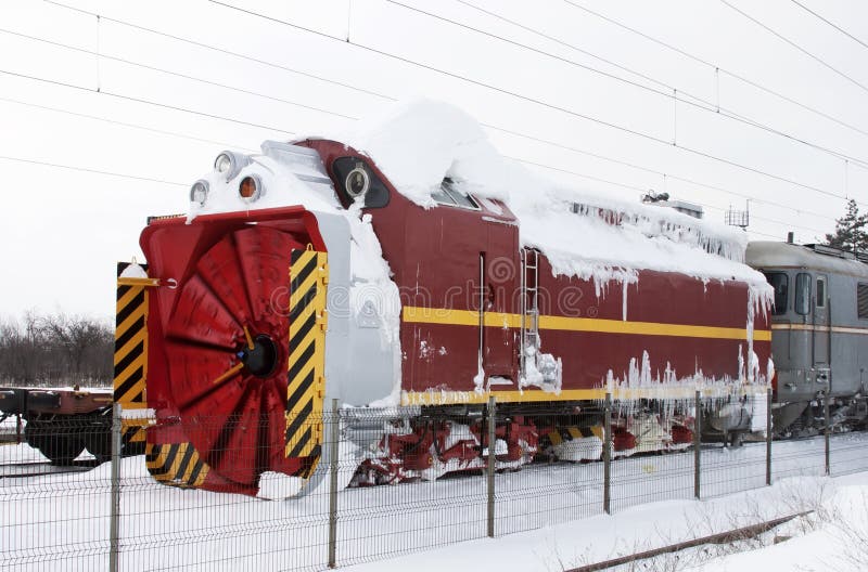 Snow removal train stock image. Image of white, equipment 37269481