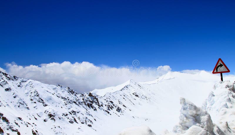 Snow and road sign stock photo Snow and road sign stock photo