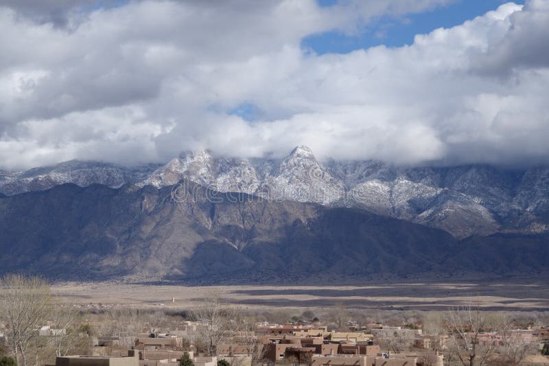 Snow in the Sandia Mountains Near Albuquerque Stock Photo Image of