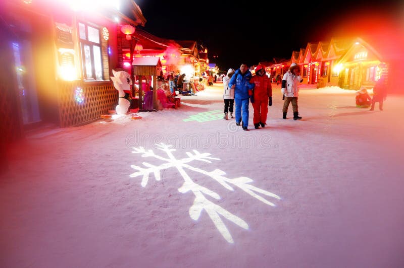 SNOW TOWN IN WINTER SEASON AT HARBIN, CHINA