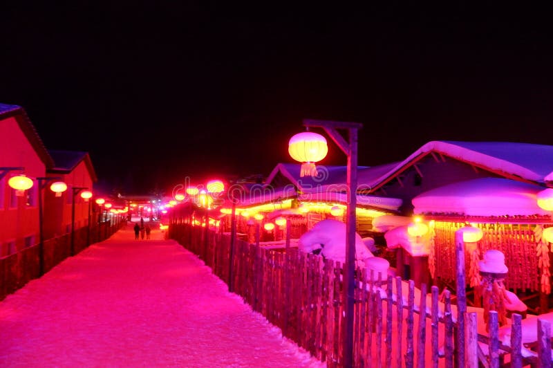 SNOW TOWN IN WINTER SEASON AT HARBIN, CHINA