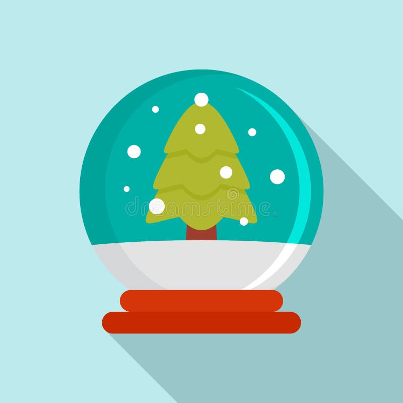 Snow tree glass ball icon, flat style vector illustration Snow tree glass ball icon, flat style vector illustration