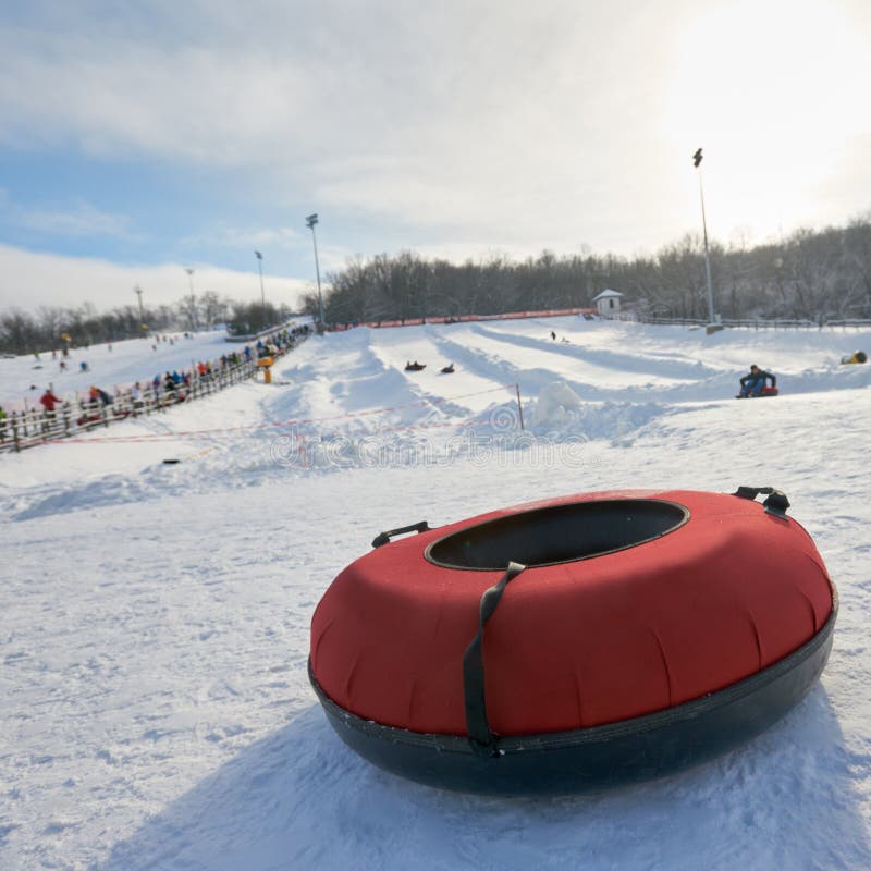 Snow tube on snow stock image. Image of hill, resort 117918231