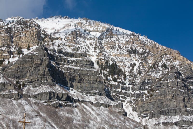 Snow on Utah Mountain stock image. Image of tall, mountain 4075679
